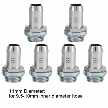 6pcs Soft Tube Two-Touch Fitting Practical Barb Connector For Computer 11mm Brass G1 4 Thread Water Cooling With Silicone Ring
6pcs Soft Tube Two-Touch Fitting Practical Barb Connector For Computer 11mm Brass G1 4 Thread Water Cooling With Silicone Ring