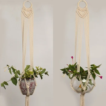 1pc Large-sized Plant Hanger Basket Handmade Rope Pots Holder Fine Hemp Rope Net Flower Pot Plant Lanyard
1pc Large-sized Plant Hanger Basket Handmade Rope Pots Holder Fine Hemp Rope Net Flower Pot Plant Lanyard