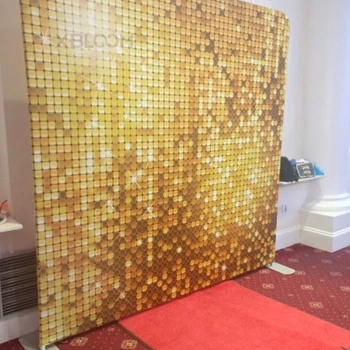 Gold color sequin panel wedding backdrop custom adverting sings shop window background glam shimmer sequin wall 3D wall sticker
Gold color sequin panel wedding backdrop custom adverting sings shop window background glam shimmer sequin wall 3D wall sticker