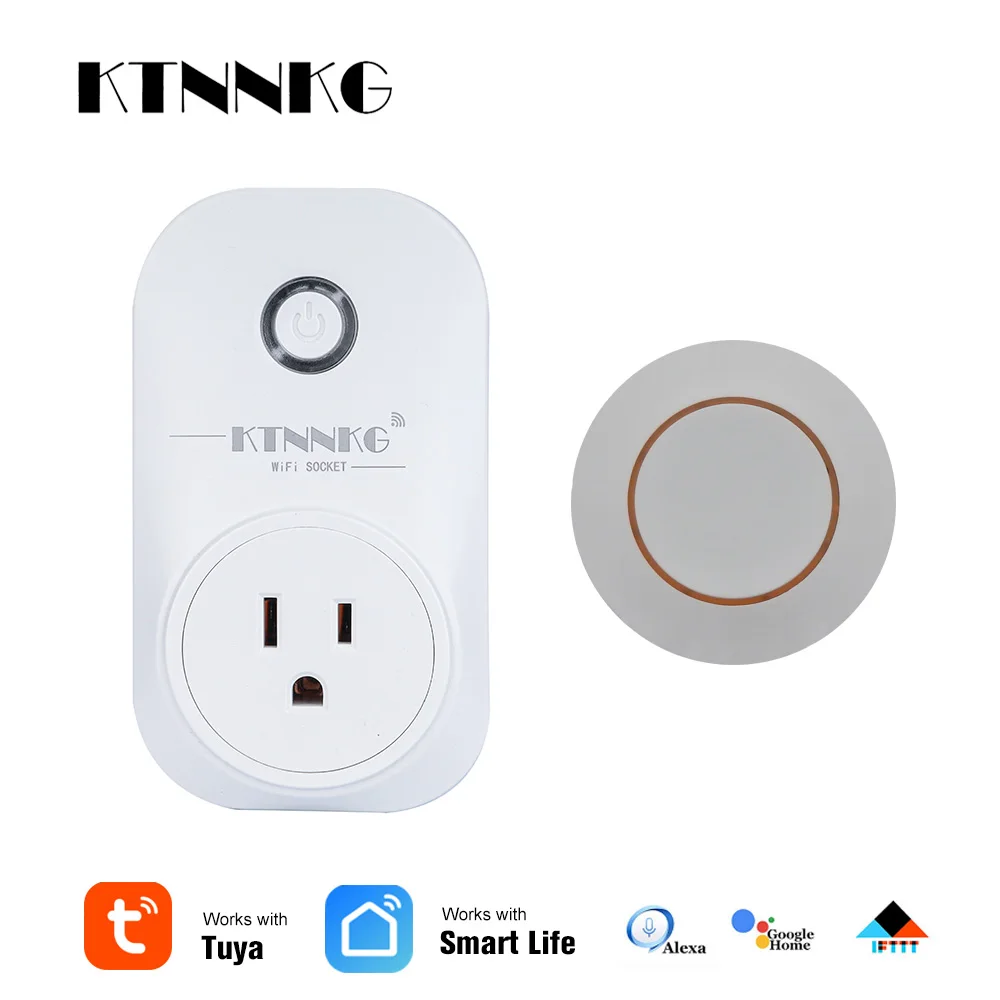 KTNNKG US WiFi socket wireless plug smart home switch compatible with Google Home, IFTTT and Alexa voice control can use remote
KTNNKG US WiFi socket wireless plug smart home switch compatible with Google Home, IFTTT and Alexa voice control can use remote