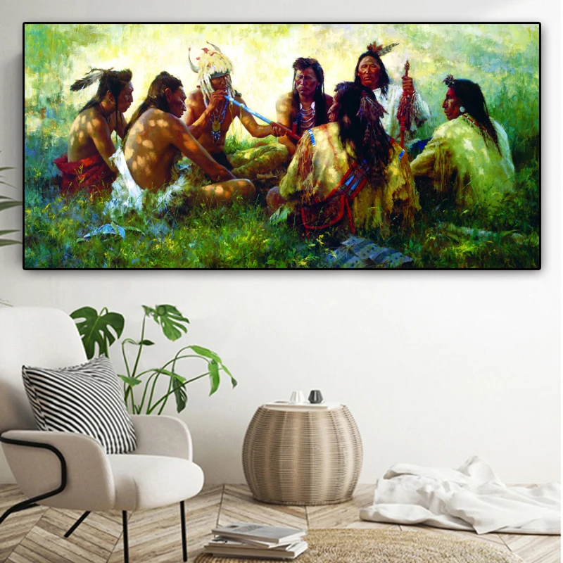 Indian Poster Canvas Oil Painting Prints on Canvas Wall Art War Man Grassland Wall Pictures For Living Room Cuadros Decoration
Indian Poster Canvas Oil Painting Prints on Canvas Wall Art War Man Grassland Wall Pictures For Living Room Cuadros Decoration