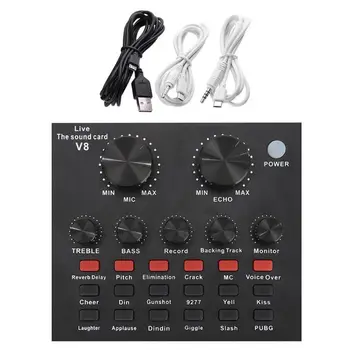 V8 Audio USB External Sound Card Headset Microphone Webcast Live Broadcast Device for PC Phone Computer
V8 Audio USB External Sound Card Headset Microphone Webcast Live Broadcast Device for PC Phone Computer