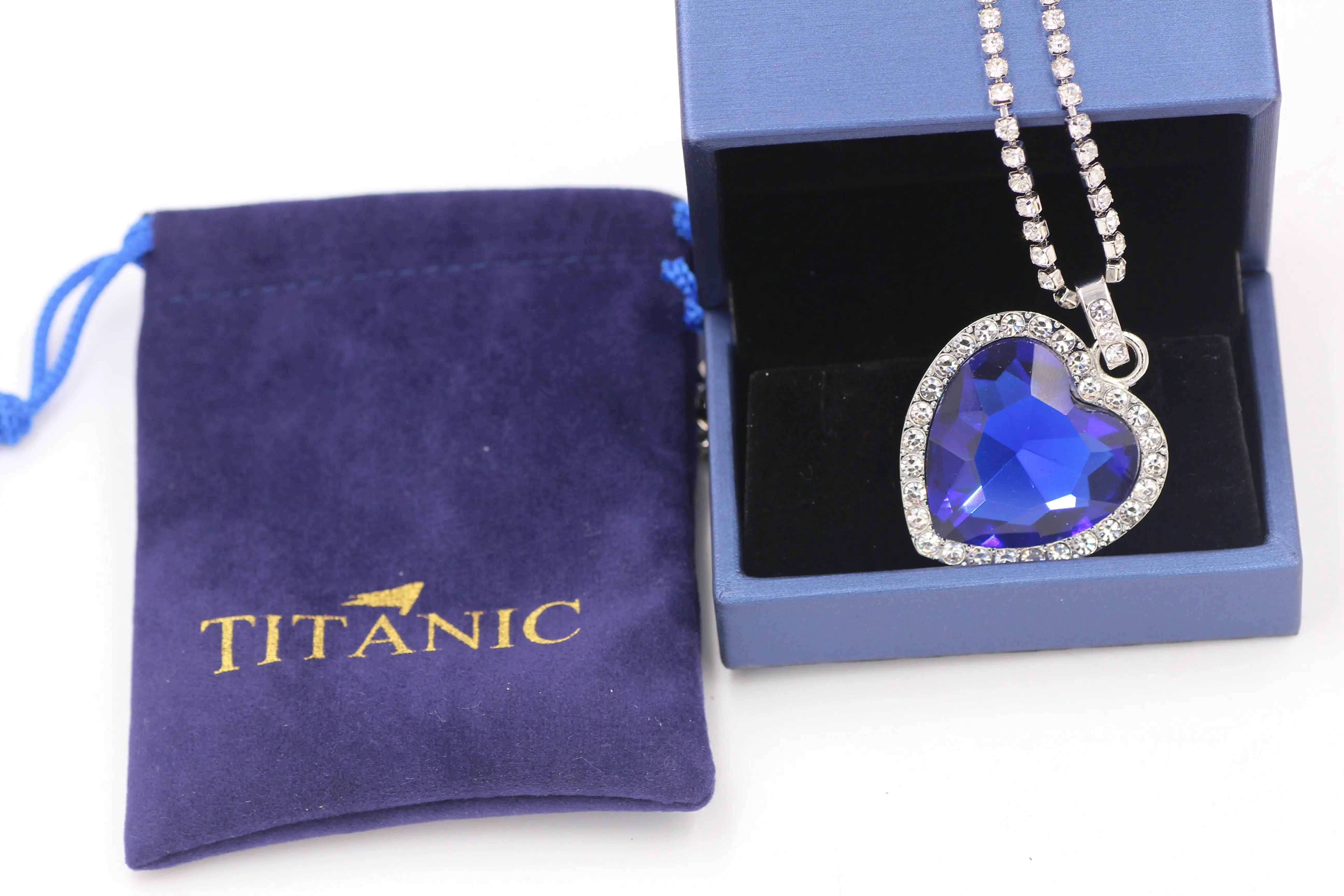 Титаник сердце океана голубое любовь навсегда ожерелье с кулоном + бархатная