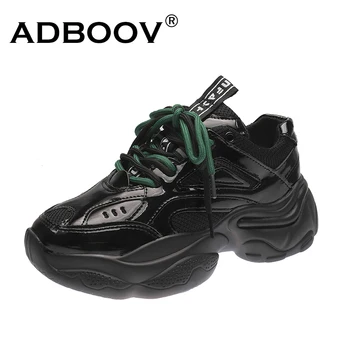 ADBOOV New Patent Leather Sneakers Women Cross-tie Platform Ladies Casual Shoes Black Trainers Sport Shoes
ADBOOV New Patent Leather Sneakers Women Cross-tie Platform Ladies Casual Shoes Black Trainers Sport Shoes