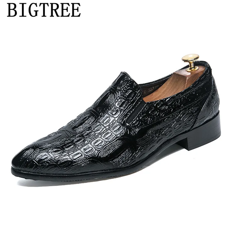 

High Quality Crocodile Skin Shoes Mens Genuine Leather Oxford Shoes For Men Formal Wedding Dress Shoes Elegant Business Shoes