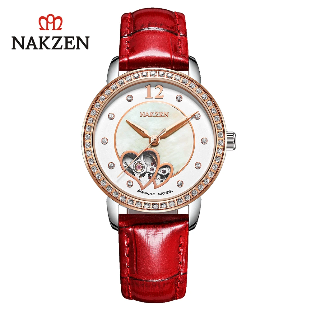 NAKZEN Women Automatic Watches Japan Movement Mechanical Watch Business Genuine Leather 50M Waterproof Sapphire Glass Wristwatch
NAKZEN Women Automatic Watches Japan Movement Mechanical Watch Business Genuine Leather 50M Waterproof Sapphire Glass Wristwatch