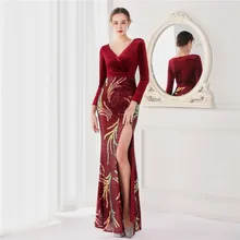 2022 Spring Autumn Lush Dresses Women Long Sleeve V Neck Evening Gown Velet Sequin Patchwork Gala Cocktail Wedding Party Vestido
2022 Spring Autumn Lush Dresses Women Long Sleeve V Neck Evening Gown Velet Sequin Patchwork Gala Cocktail Wedding Party Vestido