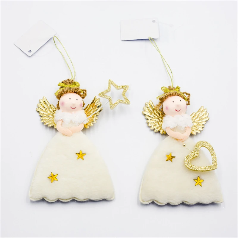2 2020 Christmas Decoration for Home Toy Ornaments Angel Plush Doll Fairy Closet Pendants Christmas Tree Decoration 2PCS