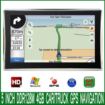 5 inch HD Car OS CE 6.0 GPS Navigation CPU 800MHZ FM/4GB 128M Newest Maps For Europe/USA/Russia MTK MS2531 vehicle Navigator
5 inch HD Car OS CE 6.0 GPS Navigation CPU 800MHZ FM/4GB 128M Newest Maps For Europe/USA/Russia MTK MS2531 vehicle Navigator