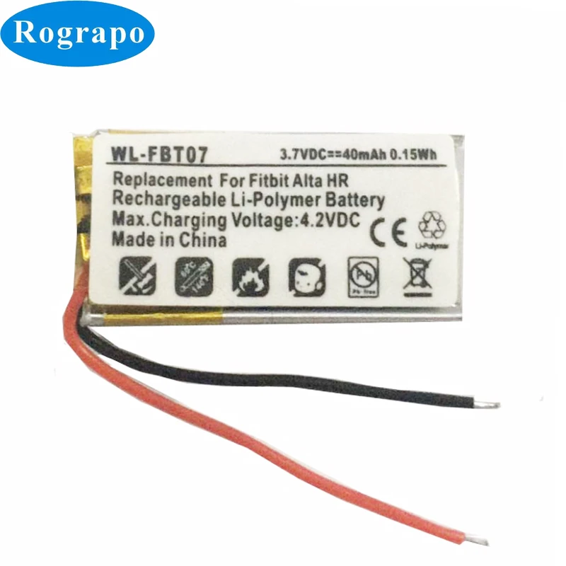 New Li-ion Polymer 40mAh Replacement Battery For Fitbit Alta HR AltaHR Batteries Accumulator 2-wire | Электроника