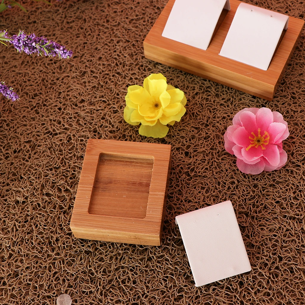 Handmade Natural Bamboo Wooden Earring Ear Stud Display Tray Box 1/2/3 Slot Handmade Natural Bamboo Wooden Earring Ear Stud Display Tray Box 1/2/3 Slot