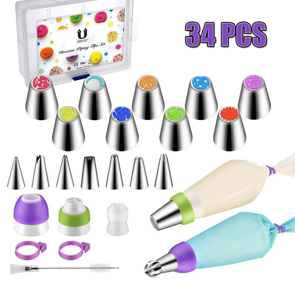 34Pcs Cake Nozzles Russian Pastry Icing Piping Flower Nozzles Set - Premium Cake Cupcake Decorating Tools Kit With Storage Box
34Pcs Cake Nozzles Russian Pastry Icing Piping Flower Nozzles Set - Premium Cake Cupcake Decorating Tools Kit With Storage Box