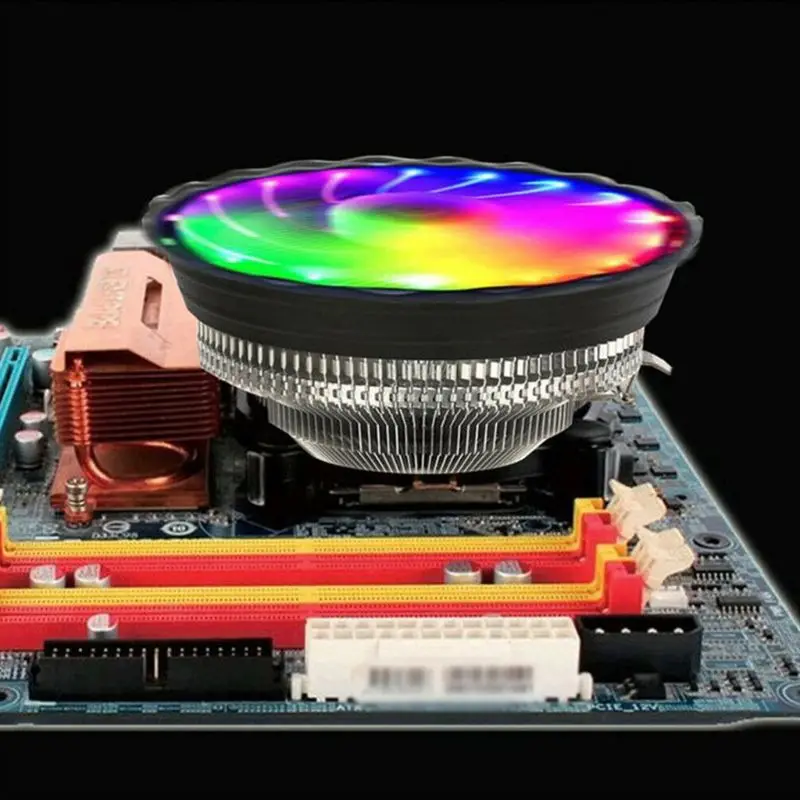 RGB LED Colorful Light Heatsink Fan Silent CPU Cooler Cooling Fan for LGA 775/1155/1156 AM2/AM3 Series Desktop Computer Accessor
RGB LED Colorful Light Heatsink Fan Silent CPU Cooler Cooling Fan for LGA 775/1155/1156 AM2/AM3 Series Desktop Computer Accessor