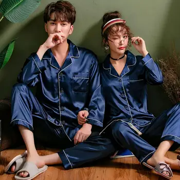 Solid Men Women Nightwear Shirt Pants Sleep Pajamas Sets Long Sleeve Sleepwear Spring Autumn Silky Nightgown Robe Clothes M-5XXL
Solid Men Women Nightwear Shirt Pants Sleep Pajamas Sets Long Sleeve Sleepwear Spring Autumn Silky Nightgown Robe Clothes M-5XXL