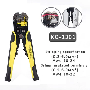 

KQ1301 Auto Crimper Cable Cutter Automatic Wire Stripper Multifunctional Stripping Tools Crimping Pliers Terminal 0.2-6.5mm