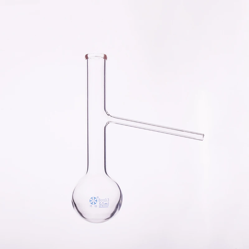 Distilling flask with side tube,Capacity 50ml,Distillation flask with branch,Round-bottomed flask with side glass tube
Distilling flask with side tube,Capacity 50ml,Distillation flask with branch,Round-bottomed flask with side glass tube