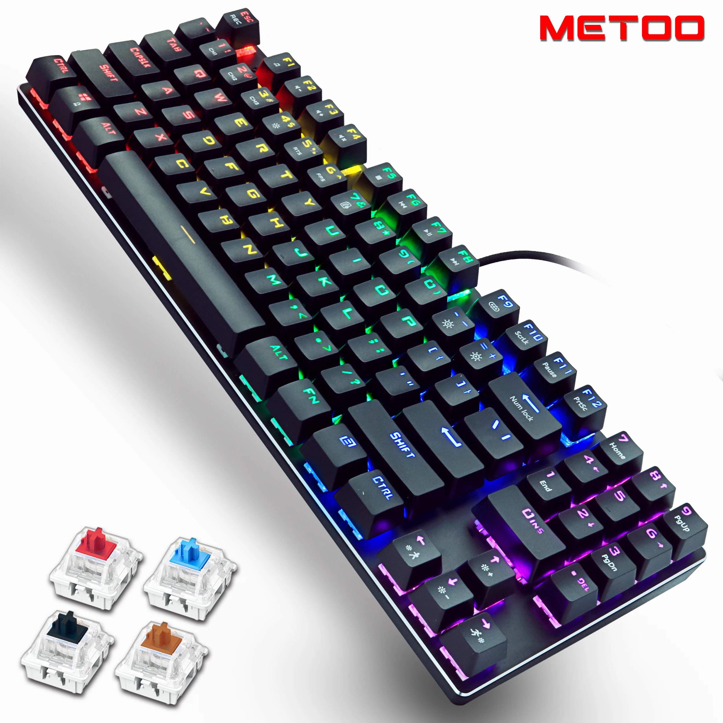 METOO Wired Gaming Mechanical Keyboard Backlit 89 Key Anti-ghosting Blue Red Brown Switch Number keys For Game Laptop PC Russian
METOO Wired Gaming Mechanical Keyboard Backlit 89 Key Anti-ghosting Blue Red Brown Switch Number keys For Game Laptop PC Russian