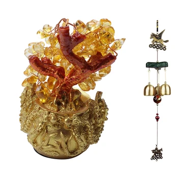 Wind Chimes Bells Copper 3XBells & Chinese Golden Crystal Lucky Money Fortune Tree LUCKY Fortune Wealth
Wind Chimes Bells Copper 3XBells & Chinese Golden Crystal Lucky Money Fortune Tree LUCKY Fortune Wealth