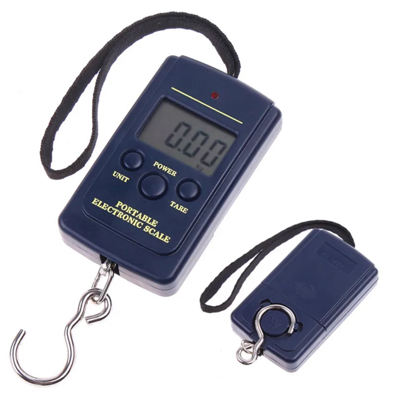 

Fishing Scales Tackle Tool LCD Screen Display Navy blue Kg/Lb/oz 20g-40Kg Pocket Digital Electronic Hanging Hook Tool