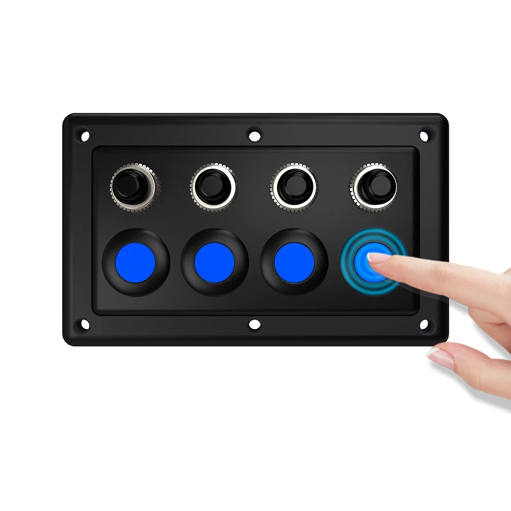 12V/24V 4 Gang Pre Wired LED Switch Panel Touch Screen Circuit Breaker DIY Sticker for Cars RV Marine Boat Yacht
12V/24V 4 Gang Pre Wired LED Switch Panel Touch Screen Circuit Breaker DIY Sticker for Cars RV Marine Boat Yacht