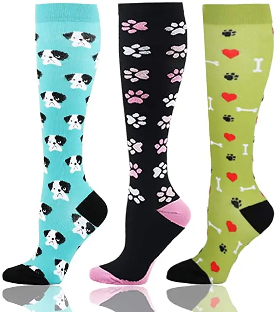 Running Men Women New Compression Socks Funny Animal Cat Dog Prints Unisex Outdoor Cycling Long Pressure Stockings High | Мужская одежда