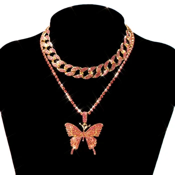 Trendy Big Butterfly CZ Pendant Necklace For Women Cuban Link Chain Bling Crystal Choker Necklace Statement Luxury Jewelry Gift
Trendy Big Butterfly CZ Pendant Necklace For Women Cuban Link Chain Bling Crystal Choker Necklace Statement Luxury Jewelry Gift