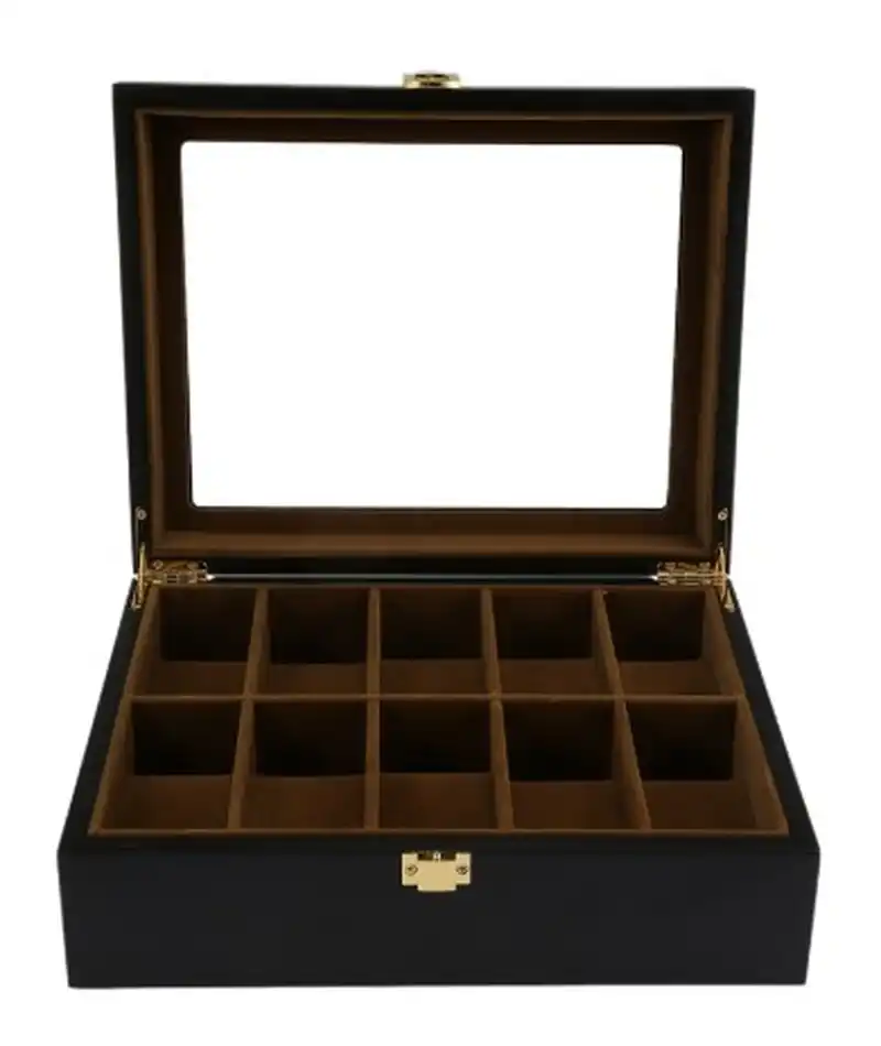 10 grids wooden watch box jewelry display storage holder