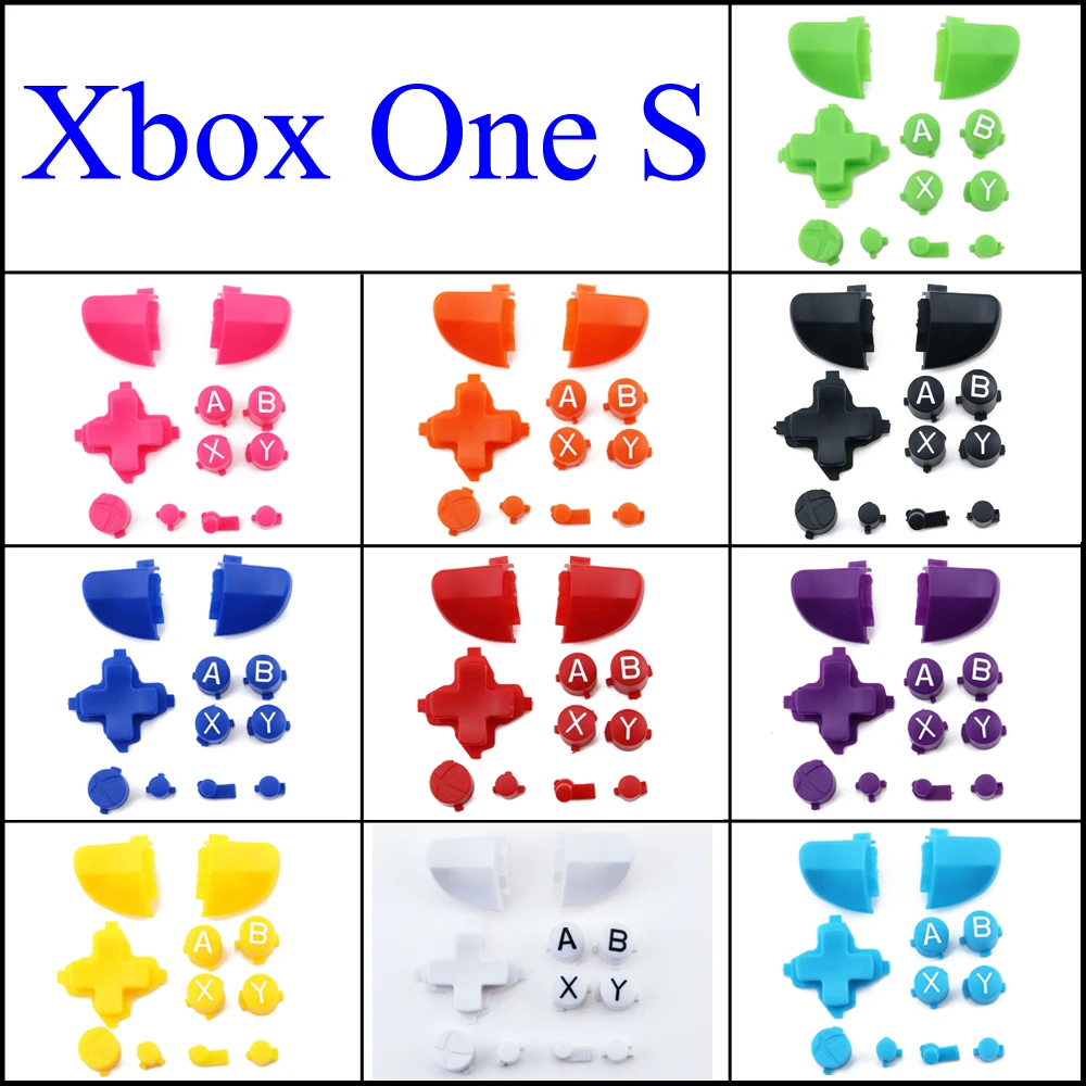 

YuXi 10 Colors Solid RB LB Bumper RT LT Trigger Buttons Mod Kit for Microsoft Xbox One S Slim ABXY Controller Analog Stick Dpad