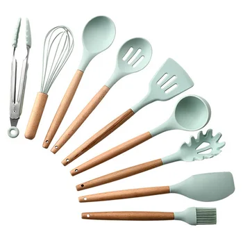 Silicone Cooking Utensils 11Pcs Kitchen Utensil Set Non-stick Spatula Wooden Handle with Storage Box Kitchen Tools Gray
Silicone Cooking Utensils 11Pcs Kitchen Utensil Set Non-stick Spatula Wooden Handle with Storage Box Kitchen Tools Gray
