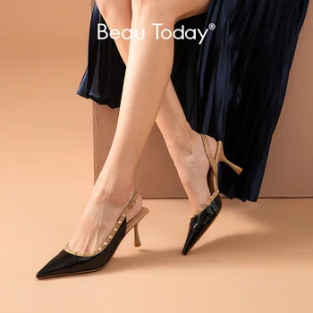 BeauToday Pump Sandals Women Patent Leather Rivet Buckle Strap Pointed Toe Slingbacks Summer Lady High Heel Shoes Handmade 31088
BeauToday Pump Sandals Women Patent Leather Rivet Buckle Strap Pointed Toe Slingbacks Summer Lady High Heel Shoes Handmade 31088