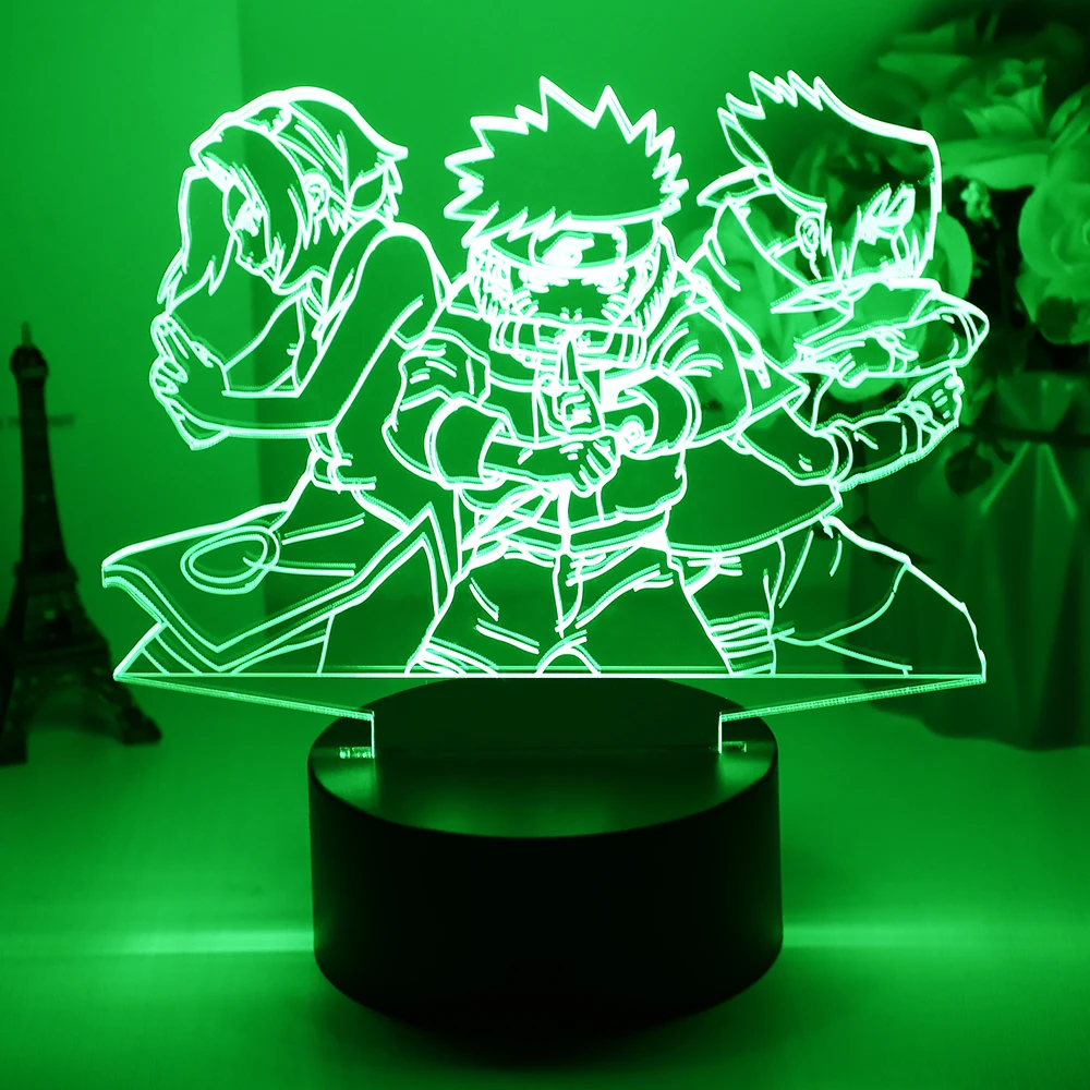 3d Night Light Naruto Team 7 Uzumaki Naruto Sasuke Sakura Figure Home Decoration LED Night Lamp Anime Gift for Kids Child Boys
3d Night Light Naruto Team 7 Uzumaki Naruto Sasuke Sakura Figure Home Decoration LED Night Lamp Anime Gift for Kids Child Boys