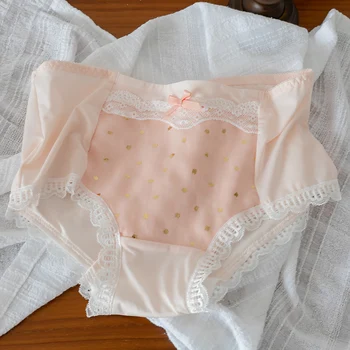 Women Panties Mid Waist Sweet Milk Silk Japanese Girls Student Lace Trim Kawaii Bowknot Briefs Comfortable Traceless Panties
Women Panties Mid Waist Sweet Milk Silk Japanese Girls Student Lace Trim Kawaii Bowknot Briefs Comfortable Traceless Panties