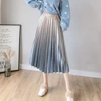 2020 autumn winter gradient color gold velvet skirt women long pleated skirt high waist versatile retro skirts female
2020 autumn winter gradient color gold velvet skirt women long pleated skirt high waist versatile retro skirts female