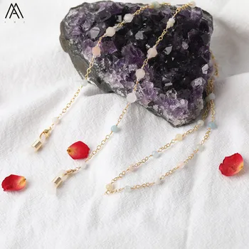 Natural Morganite Stone Beads Sunglasses Chains Holder Necklace,Gold Color Stone Beads Eyeglasses Chains For Women 14.5Inch
Natural Morganite Stone Beads Sunglasses Chains Holder Necklace,Gold Color Stone Beads Eyeglasses Chains For Women 14.5Inch