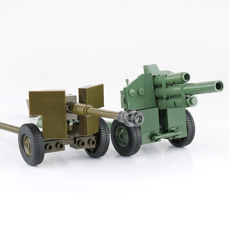 WW2 Military Soviet Weapons Building Blocks 122mm Cannon 85mm Anti-tank Gun Shell Parts Bricks Model Assembling Toys C218 | Игрушки и