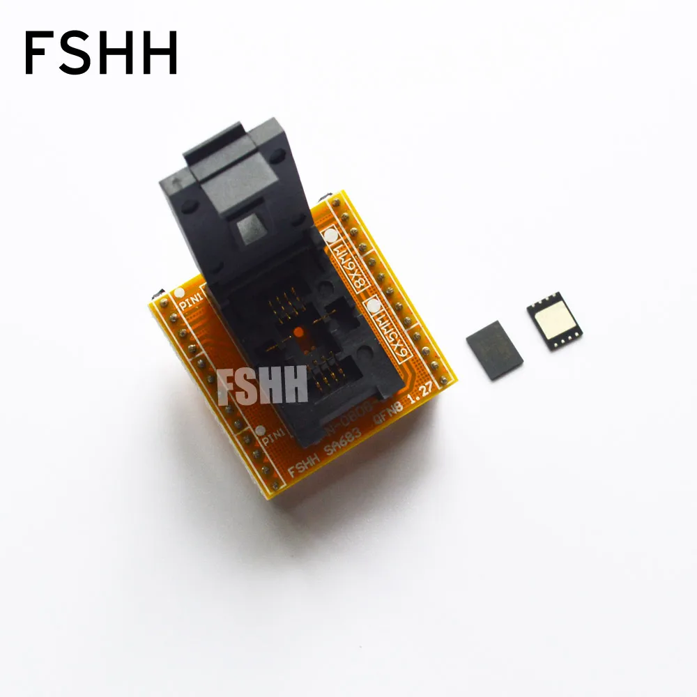 IC TEST QFN-0808-01 Programmer Adapter for 25xxx QFN8 WSON8 DFN8 MLF8 to DIP8 Adapter test socket Pitch=1.27mm Size=6x8mm
IC TEST QFN-0808-01 Programmer Adapter for 25xxx QFN8 WSON8 DFN8 MLF8 to DIP8 Adapter test socket Pitch=1.27mm Size=6x8mm