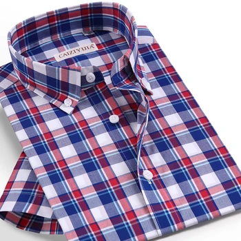 Men's Summer Short Sleeve Plaid Checkered Shirt Pocket-less Design Casual Button-down Collar Standard 100% Cotton Gingham Shirts
Men's Summer Short Sleeve Plaid Checkered Shirt Pocket-less Design Casual Button-down Collar Standard 100% Cotton Gingham Shirts