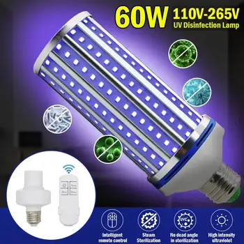 60W UV Germicidal light LED UVC Ultraviolet Light Bulb Room E27 Lamp with Remote Control Timing Killing 99% Air Mite 110V/220V
60W UV Germicidal light LED UVC Ultraviolet Light Bulb Room E27 Lamp with Remote Control Timing Killing 99% Air Mite 110V/220V