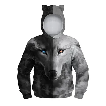 RAISEVERN Animal Print Cat Ear Children Hoodies Unisex Wolf Tiger Printed Hooded Kids Girls Boys Sweatshirts Jackets 2019 Autumn
RAISEVERN Animal Print Cat Ear Children Hoodies Unisex Wolf Tiger Printed Hooded Kids Girls Boys Sweatshirts Jackets 2019 Autumn
