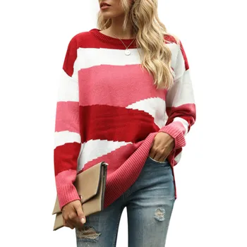 Fashion Striped Women Sweaters 2020 Autumn Winter Spring Female Knitted Pullovers Loose Female Casual Long Sleeve O-neck Jumper 
Fashion Striped Women Sweaters 2020 Autumn Winter Spring Female Knitted Pullovers Loose Female Casual Long Sleeve O-neck Jumper
