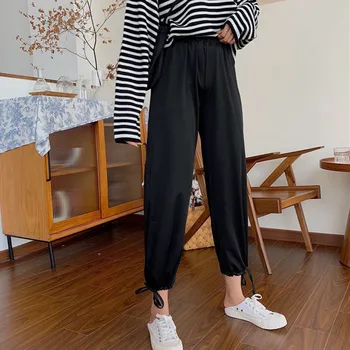 Comfy Harem Pants Women Mid Waist Elastic Drawstring Solid Color Loose Straight Casual Long Nine Pants
Comfy Harem Pants Women Mid Waist Elastic Drawstring Solid Color Loose Straight Casual Long Nine Pants