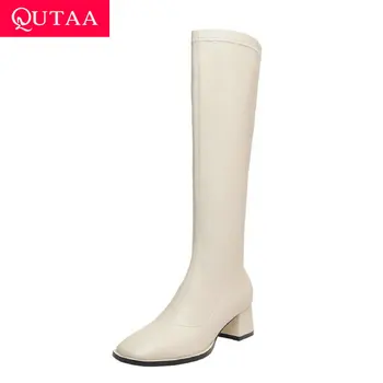 QUTAA 2021 Square Heel Autumn Winter Knee High Boots PU Leather Concise Women Shoes Square Toe Zipper Ladies Boots Big Size34-43
QUTAA 2021 Square Heel Autumn Winter Knee High Boots PU Leather Concise Women Shoes Square Toe Zipper Ladies Boots Big Size34-43