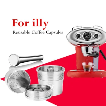 

iCafilas Stainless Steel Coffee Filters For illy X7.1 X8 X9 Y5 Y1.1 Machine Refillable Reusable Cafe Capsule Pod Tamper