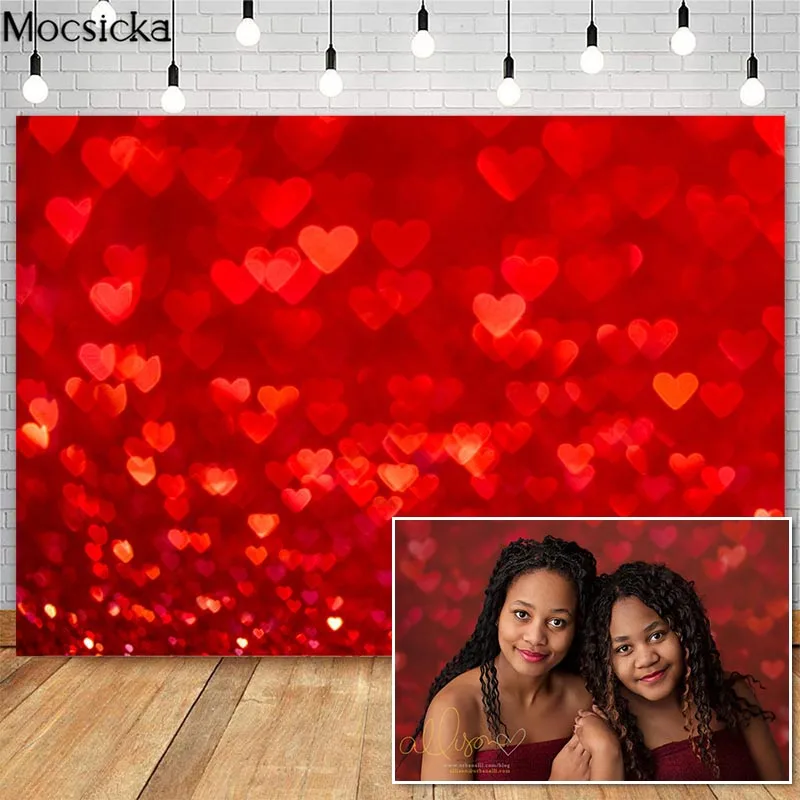 Mocsick Valentine's Day Photography Backdrops Red Love Heart Flash Bokeh Photo Booth Background For Photo Studio Photocalls
Mocsick Valentine's Day Photography Backdrops Red Love Heart Flash Bokeh Photo Booth Background For Photo Studio Photocalls