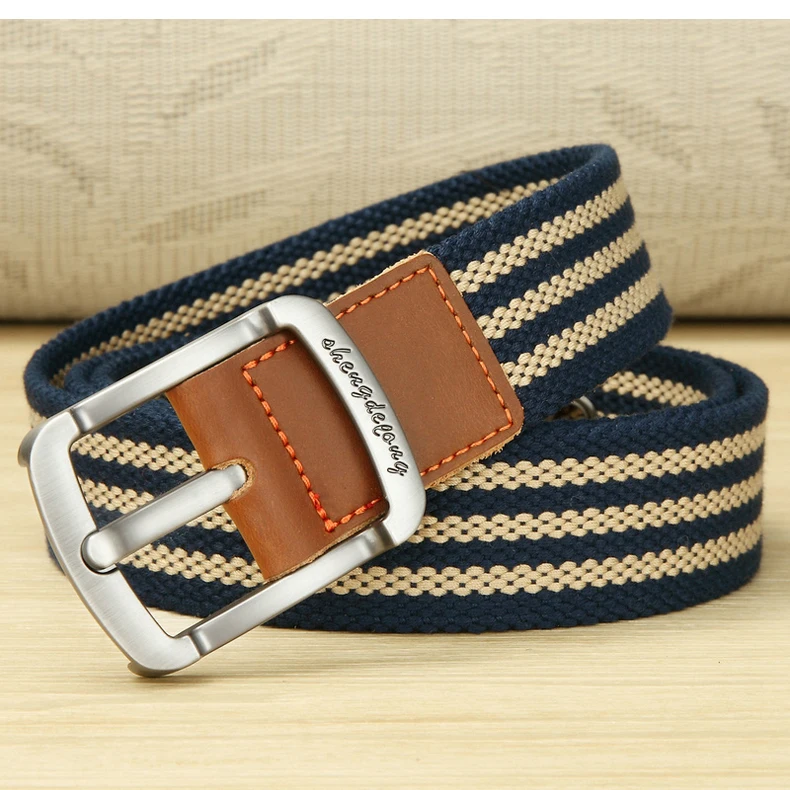 Bove Tactics canvas belt men belt leather alloy pin buckle student outdoor fashion casual belt jeans