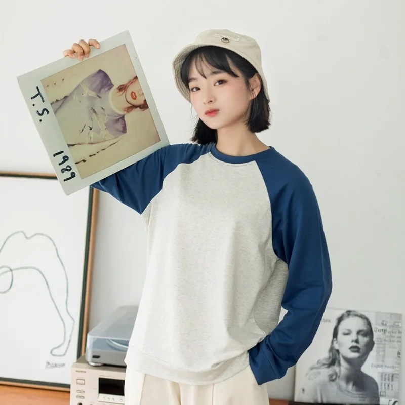 Autumn New Woman Tshirts Full Japanese Style Color Matching Cotton Soft Comfortable Loose Base Harajuku Tops Graphic Plus Size
Autumn New Woman Tshirts Full Japanese Style Color Matching Cotton Soft Comfortable Loose Base Harajuku Tops Graphic Plus Size