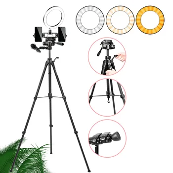26cm 10 inch LED Ring Light Dimmable Mobile Phone Telescopic Tripod For Smart Cell Phone DSLR SLR Digital Camera Stand Holders
26cm 10 inch LED Ring Light Dimmable Mobile Phone Telescopic Tripod For Smart Cell Phone DSLR SLR Digital Camera Stand Holders