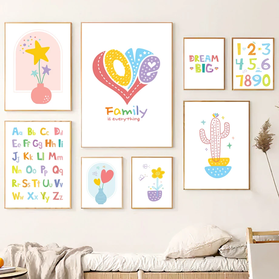 Family Educate Alphabet Number Plant Flower Wall Art Canvas Painting Nordic Poster And Prints Wall Pictures Kids Baby Room Decor
Family Educate Alphabet Number Plant Flower Wall Art Canvas Painting Nordic Poster And Prints Wall Pictures Kids Baby Room Decor