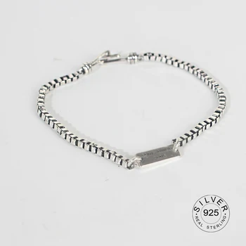 100% 925 silver Bracelet letters box chain 925 Sterling Thai Silver Punk Style Letter Couple Bracelet For Women Men 
100% 925 silver Bracelet letters box chain 925 Sterling Thai Silver Punk Style Letter Couple Bracelet For Women Men