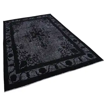200x308 Cm Black Handmade Over Dyed Rug-7x10 Ft 
200x308 Cm Black Handmade Over Dyed Rug-7x10 Ft